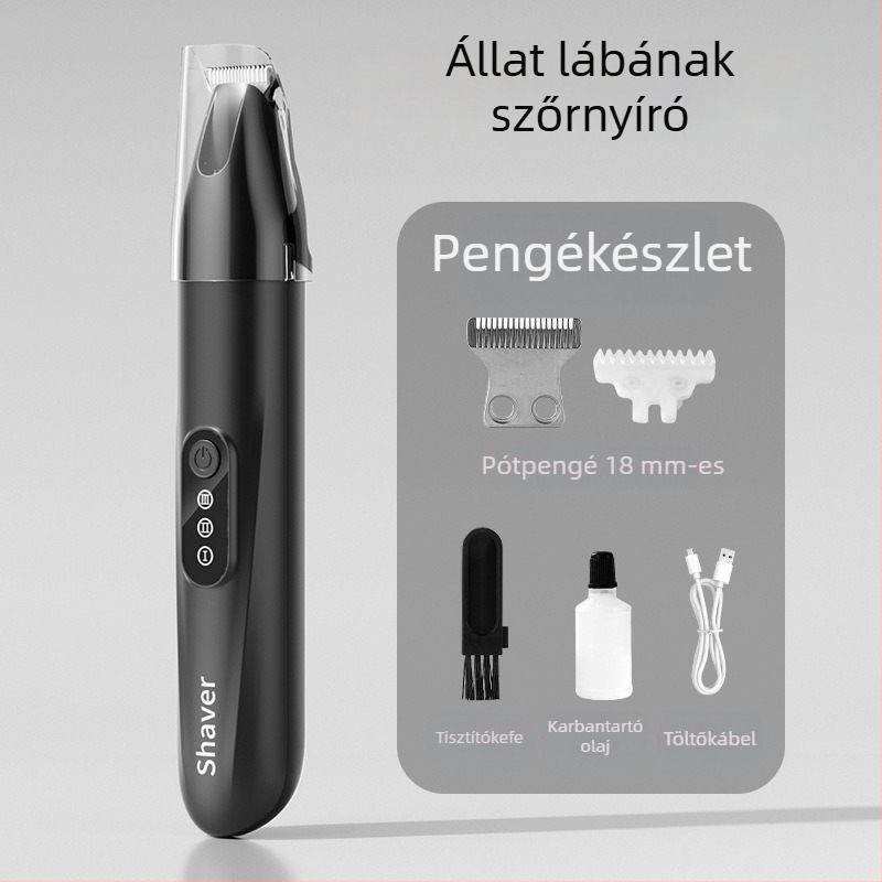 Háziállatok szőrzetvágója széles pengével, újratölthető, csendes működés, macskáknak és kutyáknak, modell H8