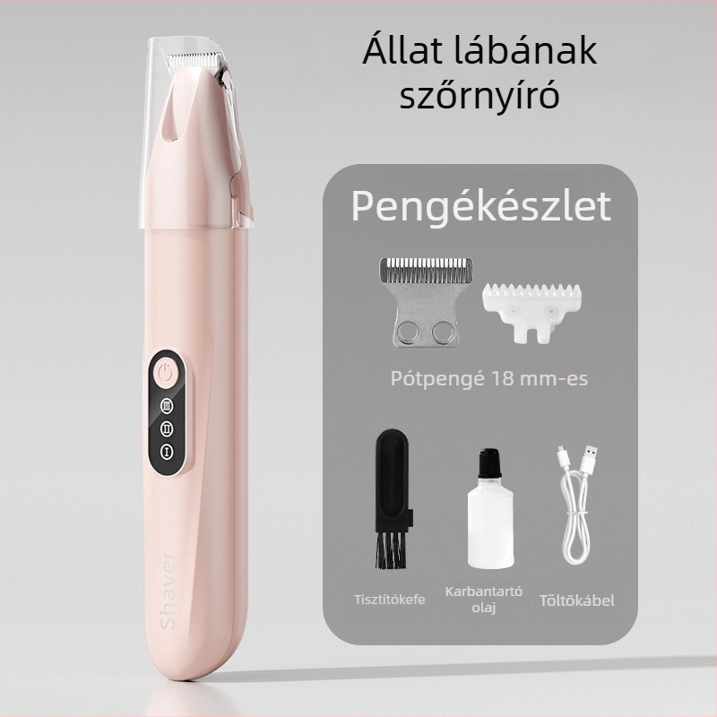 Háziállatok szőrzetvágója széles pengével, újratölthető, csendes működés, macskáknak és kutyáknak, modell H8