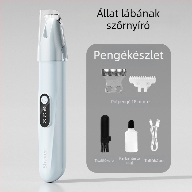 Háziállatok szőrzetvágója széles pengével, újratölthető, csendes működés, macskáknak és kutyáknak, modell H8