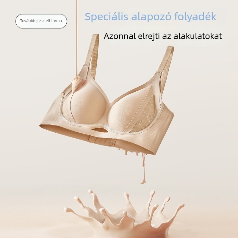 Varrat nélküli nude színű melltartó felhúzó támogatással, 3/4 kosár, acél merevítő nélkül