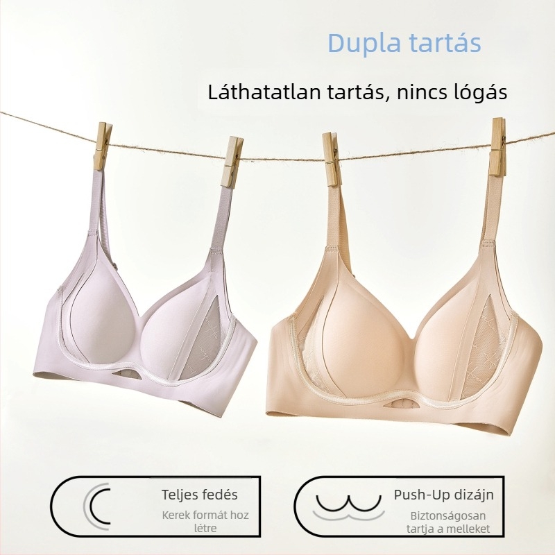 Varrat nélküli nude színű melltartó felhúzó támogatással, 3/4 kosár, acél merevítő nélkül
