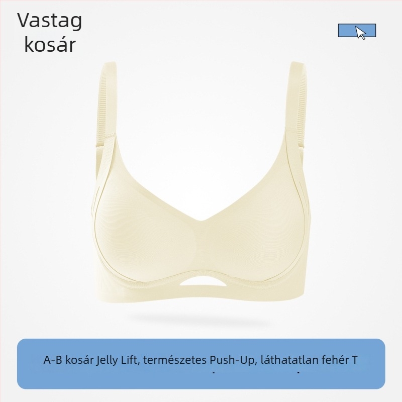 Varrat nélküli nude színű melltartó felhúzó támogatással, 3/4 kosár, acél merevítő nélkül