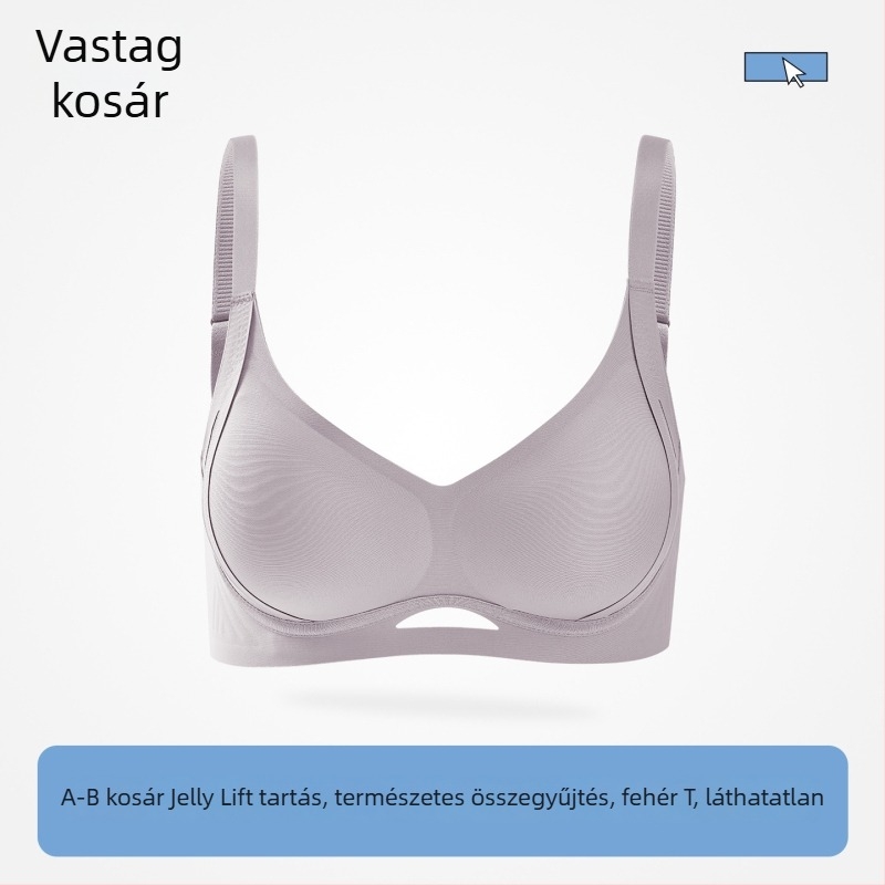 Varrat nélküli nude színű melltartó felhúzó támogatással, 3/4 kosár, acél merevítő nélkül