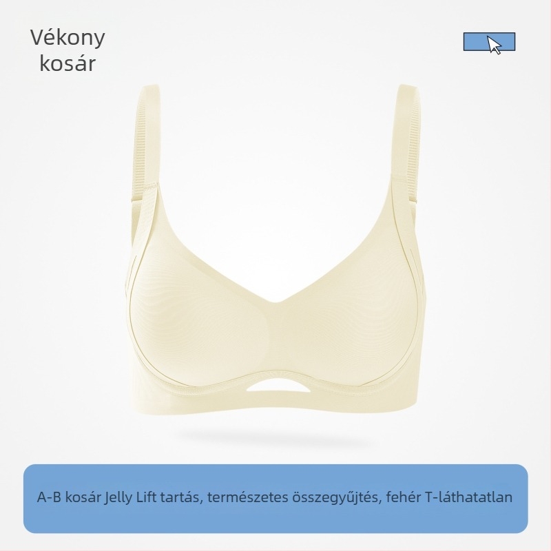Varrat nélküli nude színű melltartó felhúzó támogatással, 3/4 kosár, acél merevítő nélkül