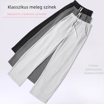 Kismama nadrágok őszi-téli – lazán szabott, derékszíj csattal, magas elaszticitás, 50–70% poliészter, kevesebb mint 30% viszkóz, 2025 ősz