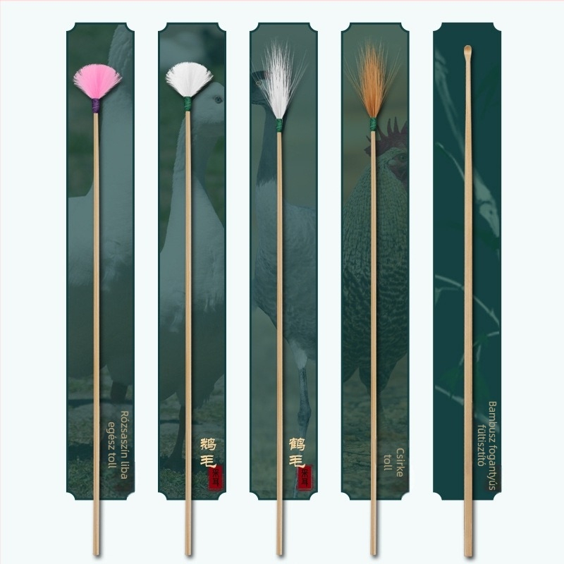 Gyerekeknek szóló fénylő fültisztító kanál készlet nagyítóval, anyagok: rozsdamentes acél, műanyag és bambusz; 100 darab; logóval ellátva