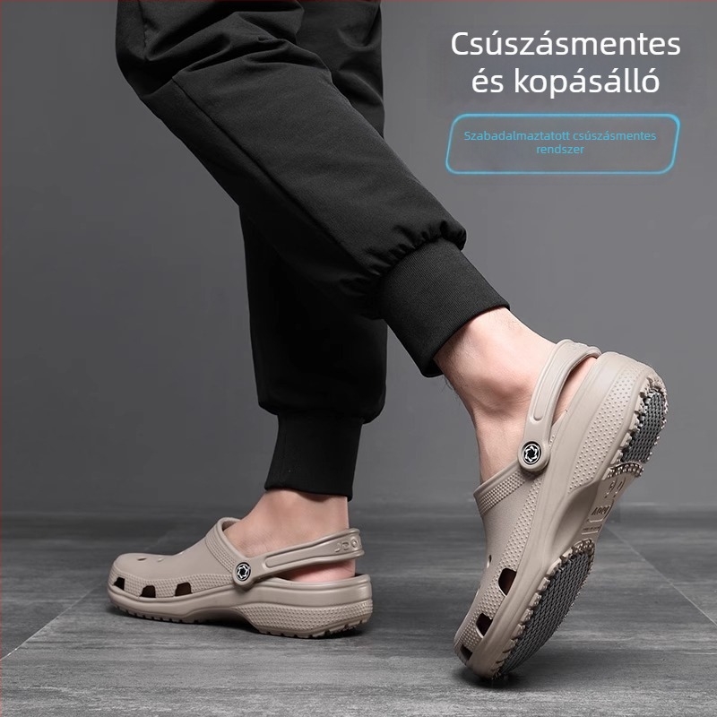 Uniszex Crocs-stílusú klumpák EVA felsőrésszel, gumitalppal, 2-3 cm vastagságú, csúszásmentes