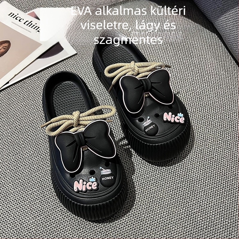 Női lyukacsos cipő, nyári slip-on, EVA felsőrész és talp, csúszásmentes vastag talp, Injection Molding technológia