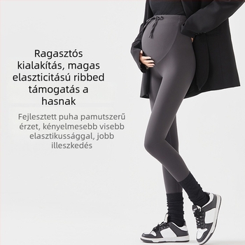 Terhességi slim leggings, magas elasztikusság, nylon-spandex anyagból, 9/10 hossz, ősz 2024