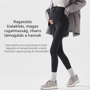 Terhességi slim leggings, magas elasztikusság, nylon-spandex anyagból, 9/10 hossz, ősz 2024