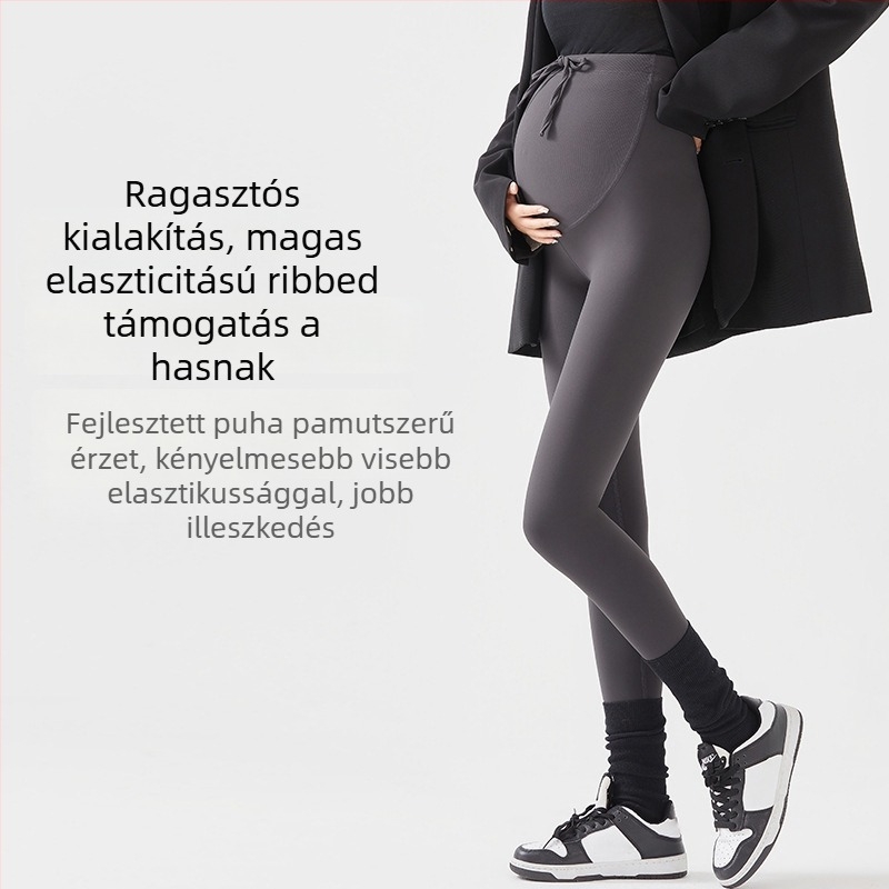 Terhességi slim leggings, magas elasztikusság, nylon-spandex anyagból, 9/10 hossz, ősz 2024