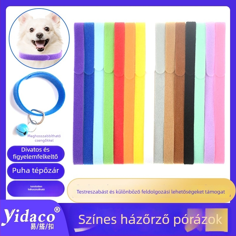 Kutyákhoz Velcro-szalaggal azonosítós nyakörv — Anyag: Nylon; Keverék: Nylon+Poliészter; Típus: Velcro szalag; Márka: Easy Buckle; Alkalmazási terület: pántok, kötegek, ipari felhasználás