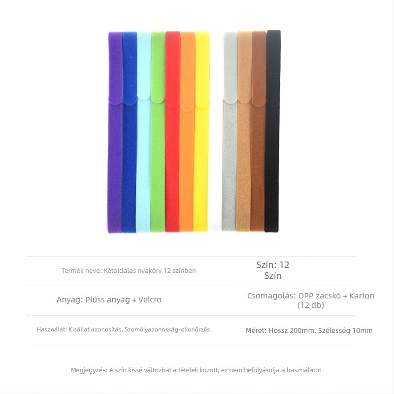 Kutyákhoz Velcro-szalaggal azonosítós nyakörv — Anyag: Nylon; Keverék: Nylon+Poliészter; Típus: Velcro szalag; Márka: Easy Buckle; Alkalmazási terület: pántok, kötegek, ipari felhasználás