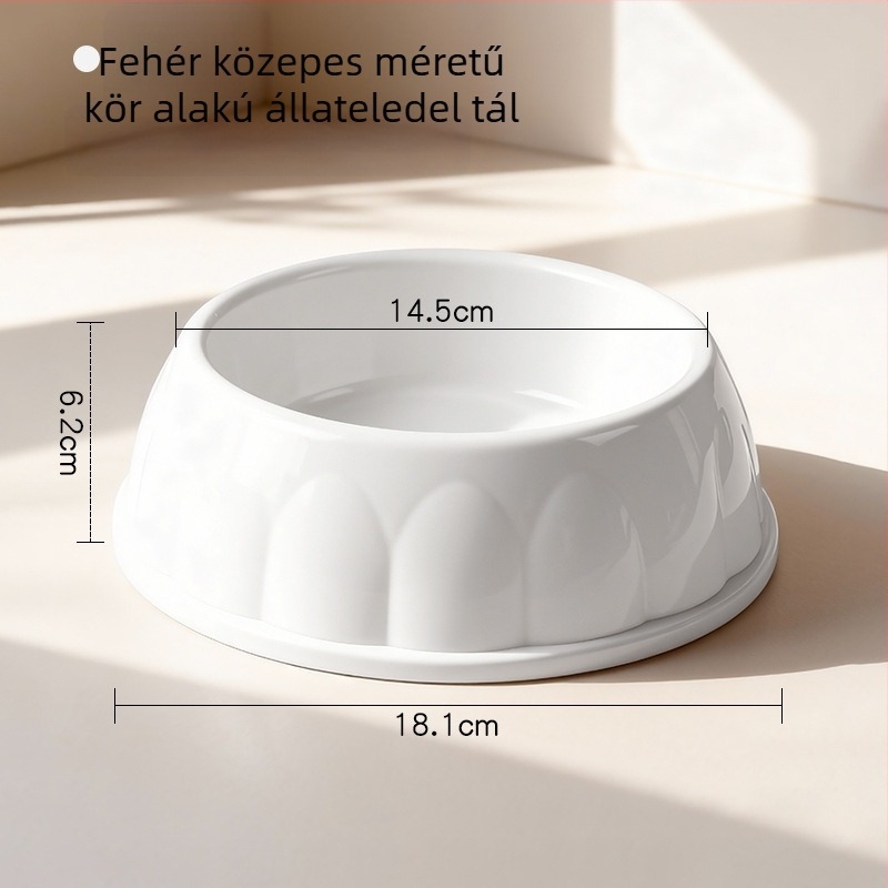 Műanyag tál macskáknak és kutyáknak, kör alakú, nem automata etetés, 1 darabos csomag