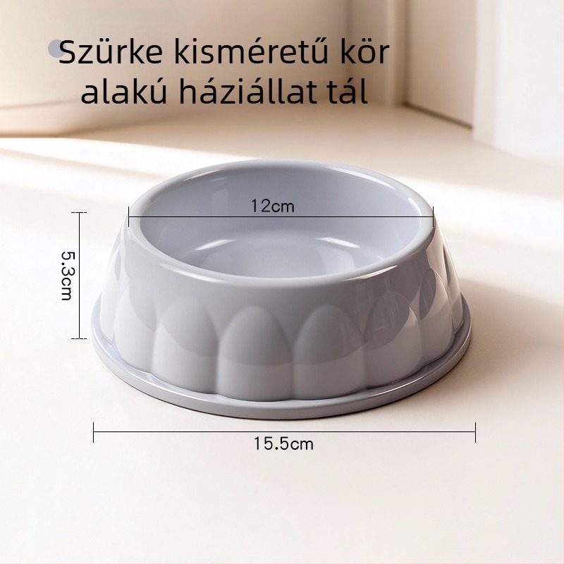 Műanyag tál macskáknak és kutyáknak, kör alakú, nem automata etetés, 1 darabos csomag
