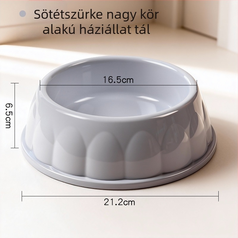Műanyag tál macskáknak és kutyáknak, kör alakú, nem automata etetés, 1 darabos csomag
