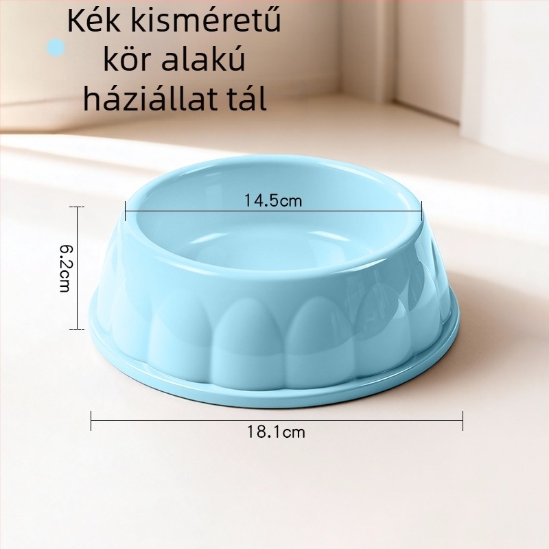 Műanyag tál macskáknak és kutyáknak, kör alakú, nem automata etetés, 1 darabos csomag