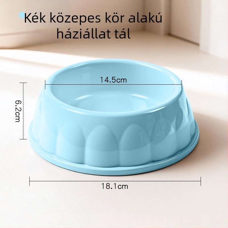 Műanyag tál macskáknak és kutyáknak, kör alakú, nem automata etetés, 1 darabos csomag
