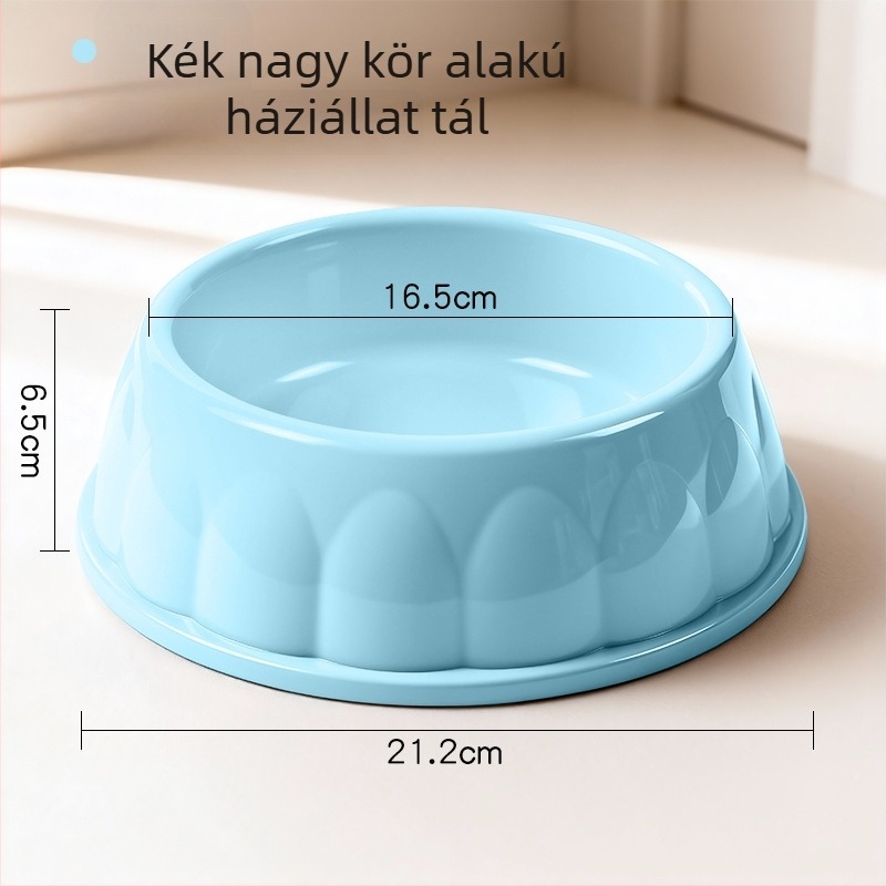 Műanyag tál macskáknak és kutyáknak, kör alakú, nem automata etetés, 1 darabos csomag