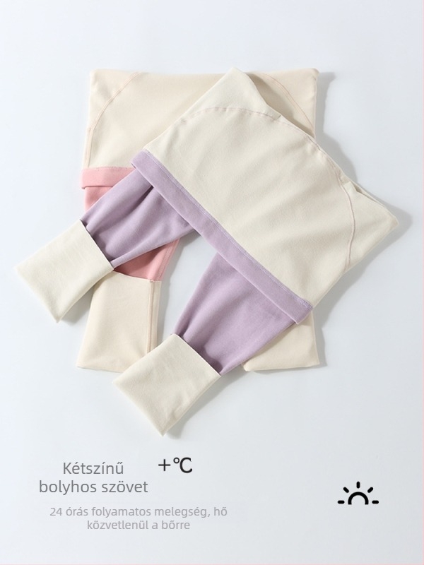 Kismama fleeces belsővel meleg nadrág, laza szabású, poliészter 80-90%, 2024 ősz