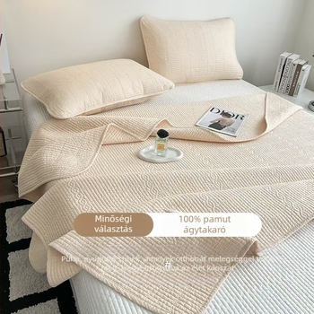 Kétoldalas, 100% pamut ágytakaró tatami-stílusú csúszásmentes felülettel, egyszínű