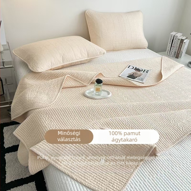 Kétoldalas, 100% pamut ágytakaró tatami-stílusú csúszásmentes felülettel, egyszínű