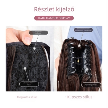 Készleten: cosplay paróka ősi kínai stílusban, női modell, hajrögzítő klip, cornrow és buborék copf, lófarok