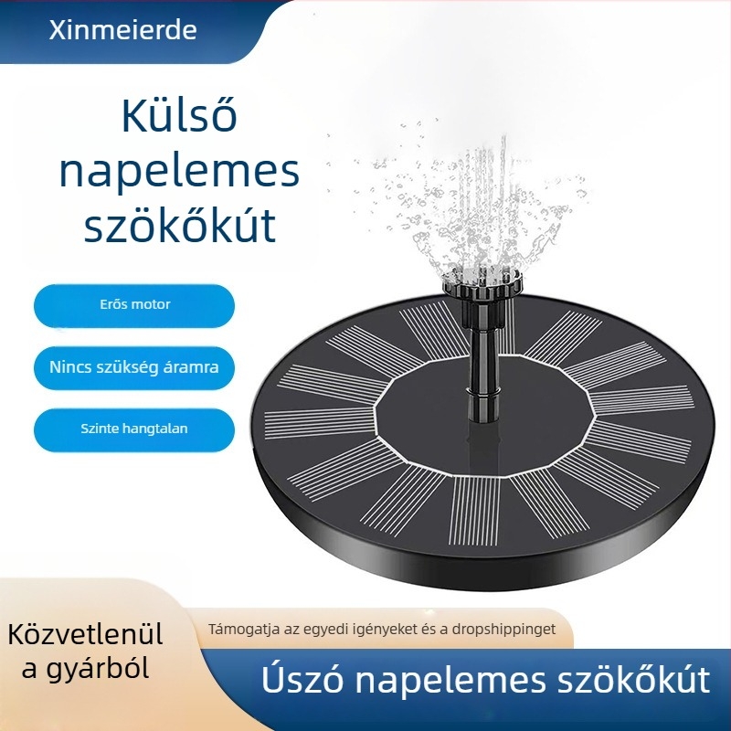 Napsugaras szökőkút sziklakerttel, vízáramú pumpa halas tóhoz, automata kis szökőkút udvari tóhoz, levegőztetés és tájjellegű szökőkút