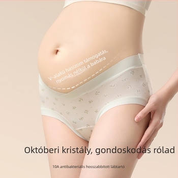 Női terhességi alsónemű, pamut anyag, alacsony derékvonal, pocaktámasz, légáteresztő