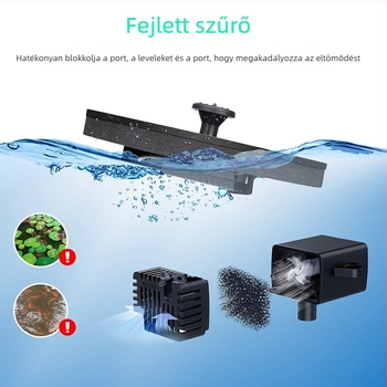 Napelemes szökőkút LED-es világítással és vízszivattyúval kültéri kerthez
