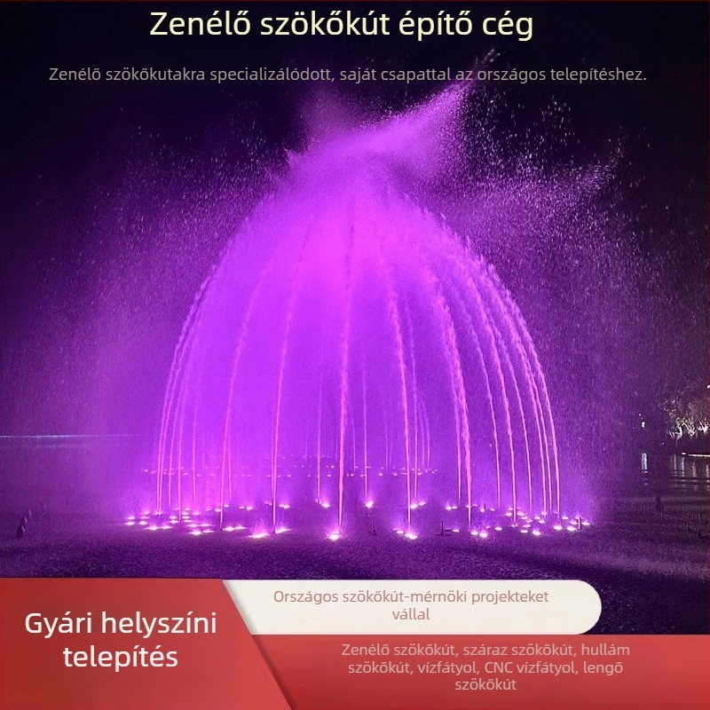 Zenei szökőkút – teljes készlet kültéri medencékhez, nagy, közepes és kicsi méretekkel, vízfüggöny és permetező effektusokkal