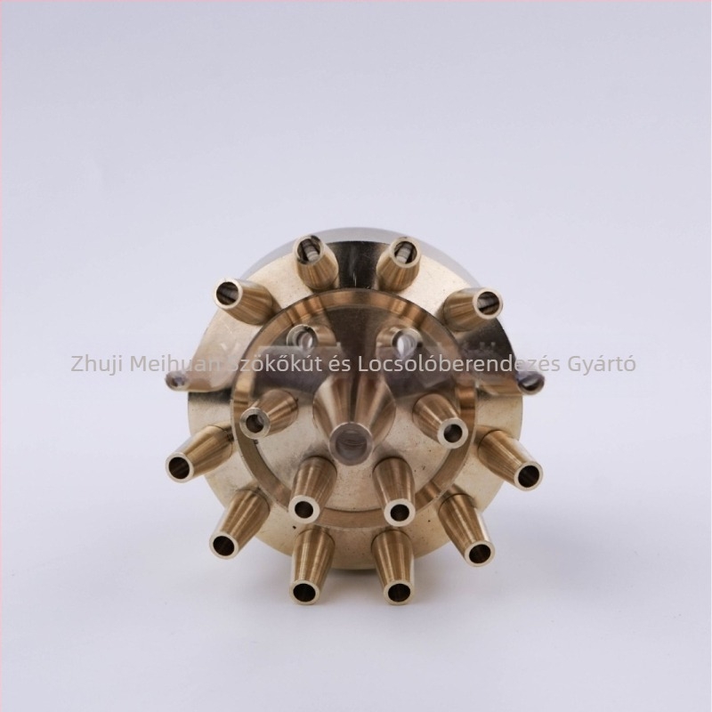 Sárgarézből készült állíthatatlan, háromrétegű virág alakú fúvóka kert tavakhoz és vízjátékokhoz