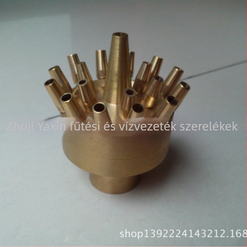 Sárgaréz fúvóka szökőkúthoz, háromrétegű virágmintázat, fix, kerthez és vízparti tájakhoz