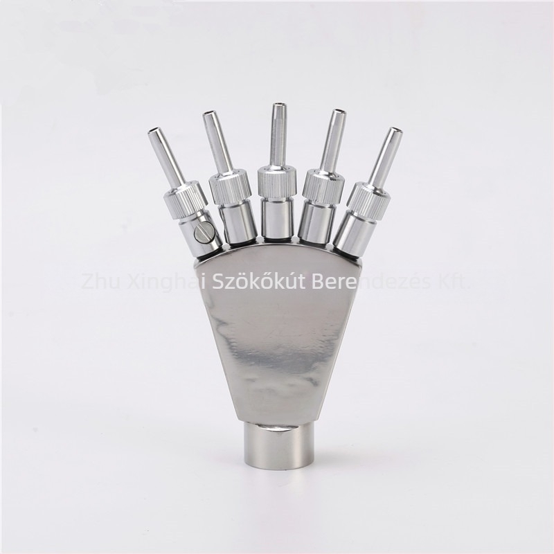 Rozsdamentes acélból készült szökőkúti fej Főnix farokkal és páva toll alakú permettel vízivilágokhoz, udvarokhoz és parkokhoz