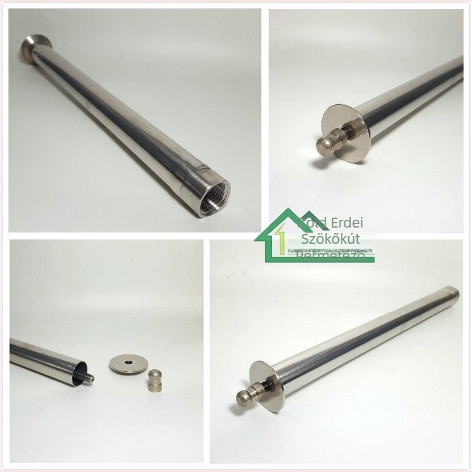 Tájkerti vízjátékhoz való fúvóka, rozsdamentes acél 304, meghosszabbított gombás félgömb alakú fúvóka, belső menetes csatlakozás, 20°C, 2 bar, víz