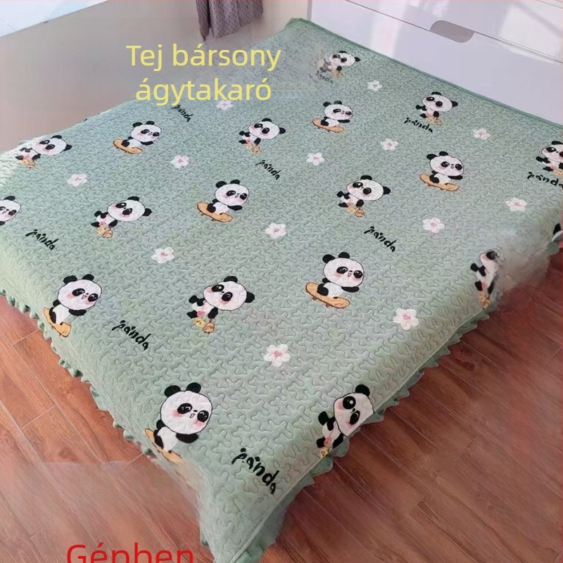 Tej velvet ágyneműtakaró csipkével, kétoldalas, tömött, háromrészes készlet téli használatra