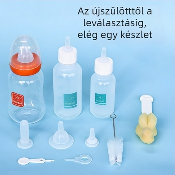 Nanbeier Kisállat etető cumisüveg készlet; anyag: élelmiszer-minőségű szilikon; cikkszám: Bottle Set; dobozban 144 darab; kategória: kisállat etetőeszközök