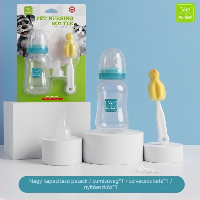 Nanbeier Kisállat etető cumisüveg készlet; anyag: élelmiszer-minőségű szilikon; cikkszám: Bottle Set; dobozban 144 darab; kategória: kisállat etetőeszközök