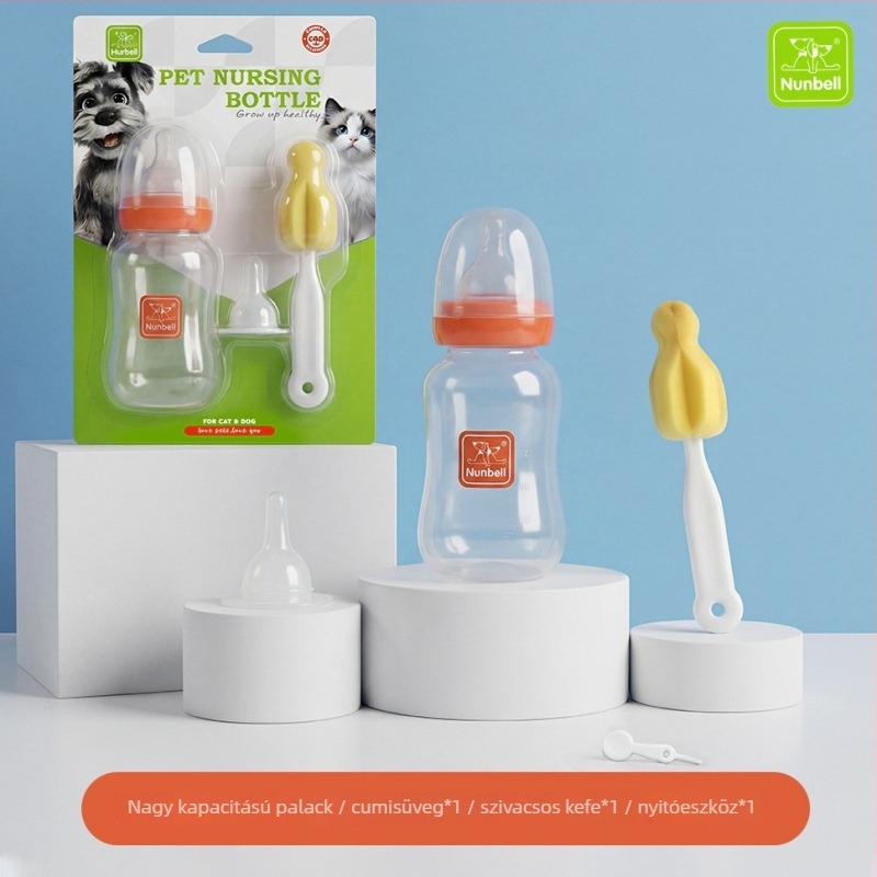 Nanbeier Kisállat etető cumisüveg készlet; anyag: élelmiszer-minőségű szilikon; cikkszám: Bottle Set; dobozban 144 darab; kategória: kisállat etetőeszközök