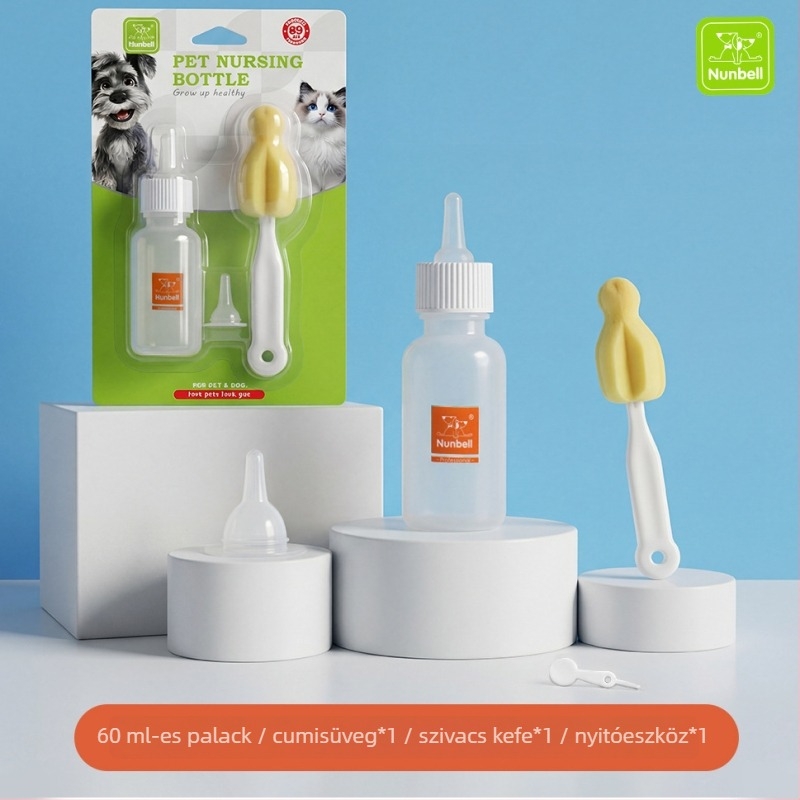 Nanbeier Kisállat etető cumisüveg készlet; anyag: élelmiszer-minőségű szilikon; cikkszám: Bottle Set; dobozban 144 darab; kategória: kisállat etetőeszközök