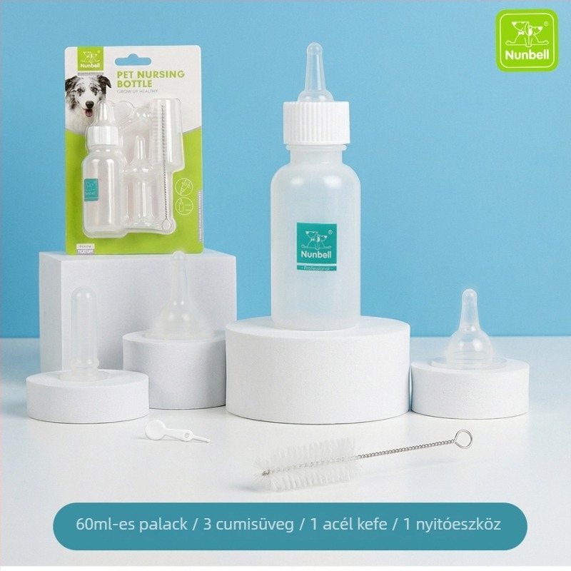 Nanbeier Kisállat etető cumisüveg készlet; anyag: élelmiszer-minőségű szilikon; cikkszám: Bottle Set; dobozban 144 darab; kategória: kisállat etetőeszközök