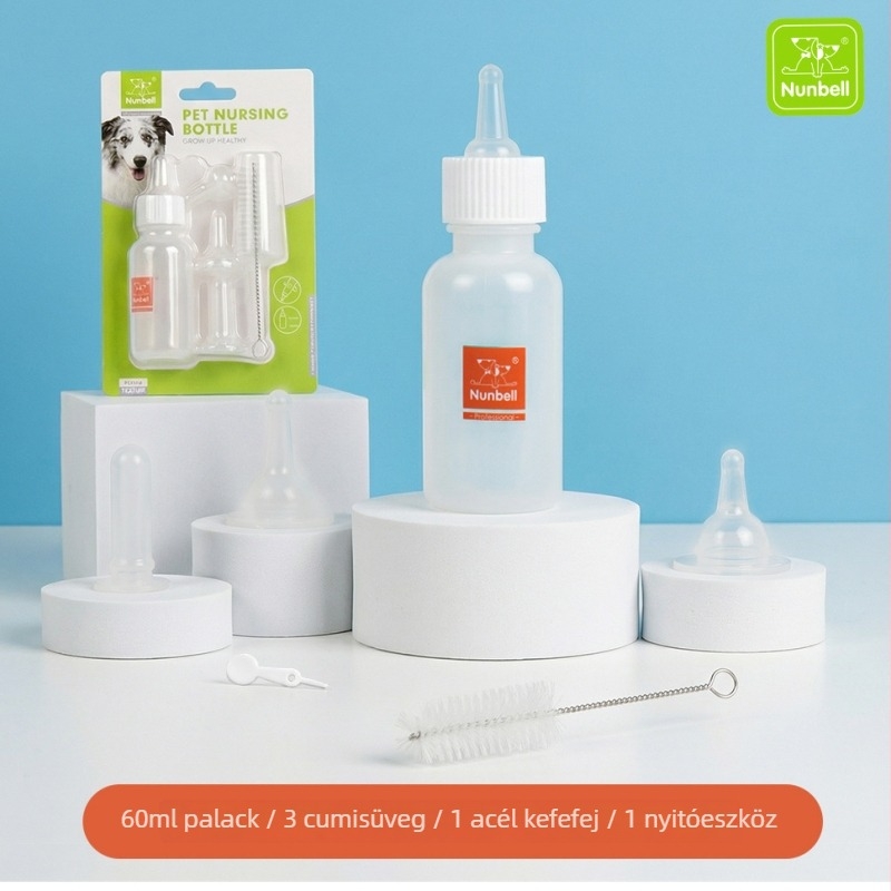 Nanbeier Kisállat etető cumisüveg készlet; anyag: élelmiszer-minőségű szilikon; cikkszám: Bottle Set; dobozban 144 darab; kategória: kisállat etetőeszközök