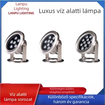 Lanpu LED víz alatti világítás tavakhoz és vízivilágításhoz, felületi szerelés, 12–24V, IP68, rozsdamentes acél, 3000K, 6 LED