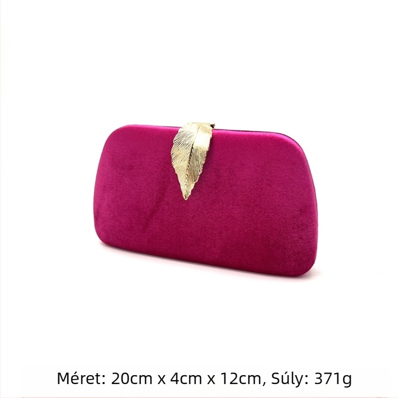 Estélyi clutch táska, párna alakú, poliészter, fedett zárás, belső zsebek telefon és azonosító.