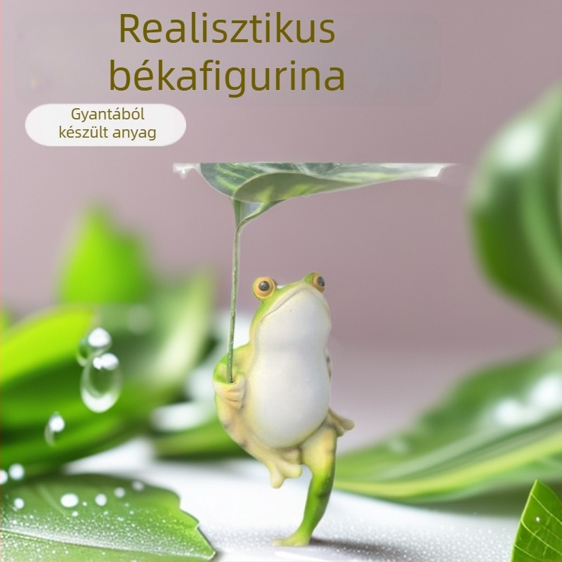 Műgyanta béka figura kert- és tóparti dekorációhoz, kínai stílusú udvari dísz