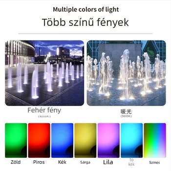Víz alatti LED lámpa DMX512 RGB vezérléssel, 304 rozsdamentes acél ház, IP68, 12-24V bemenet