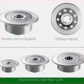 LED búvárfény szökőkúthoz — 12/24V, Osram LED chip, 5000 lm, IP68, 30° fénysugár