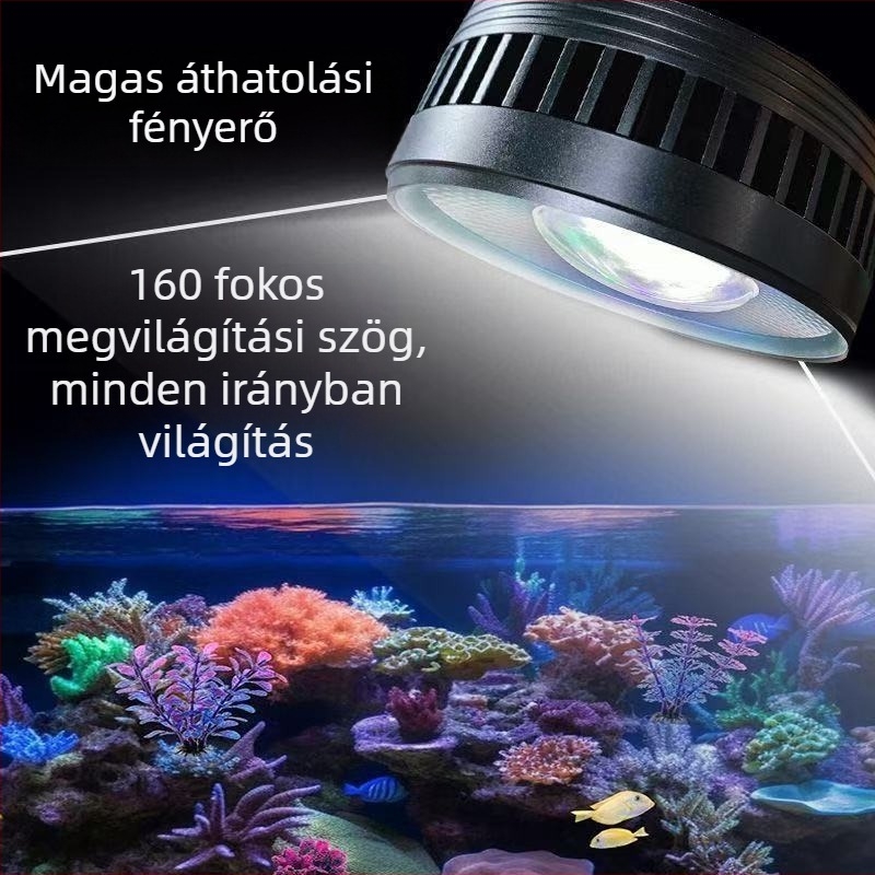 LED akváriumfény, downlight, WRGB teljes spektrum vízi növényekhez, algák elleni kontroll, Teljesítmény: 35W/55W/80W, Ming qi
