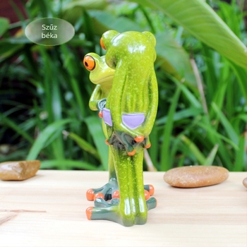 Jiecao Frog Jógás Gyanta Figurája Kültéri Kerthez - Állati Szobor
