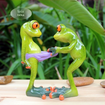 Jiecao Frog Jógás Gyanta Figurája Kültéri Kerthez - Állati Szobor